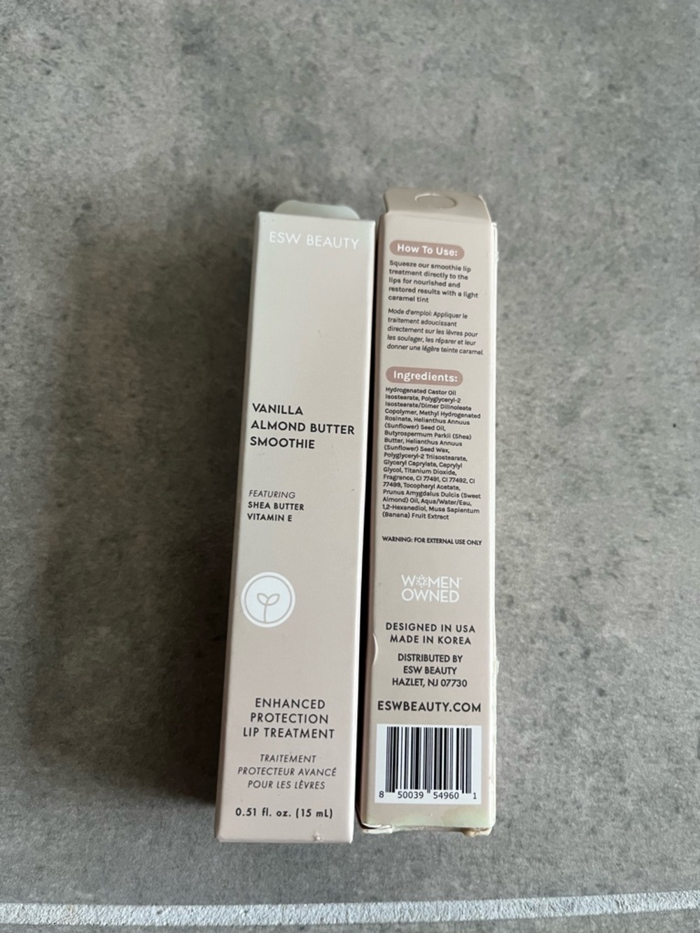 ESW Beauty Vanilla Almond Butter Smoothie Lip Treatment Quantity of Two
